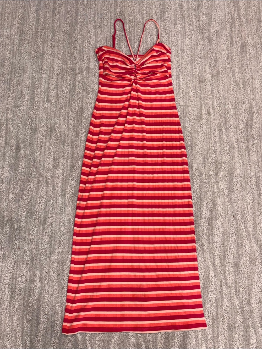 L*Space Ellery Midi Dress Striped Keyhole Boho Stretch Women’s Size M - Picture 2 of 8